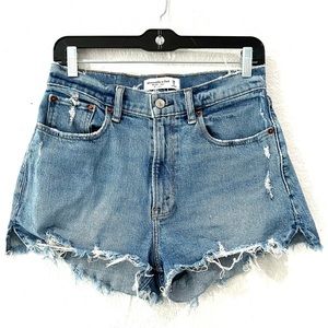 Abercrombie & Fitch women’s the Mom Short high rise curve love denim shorts 6 28